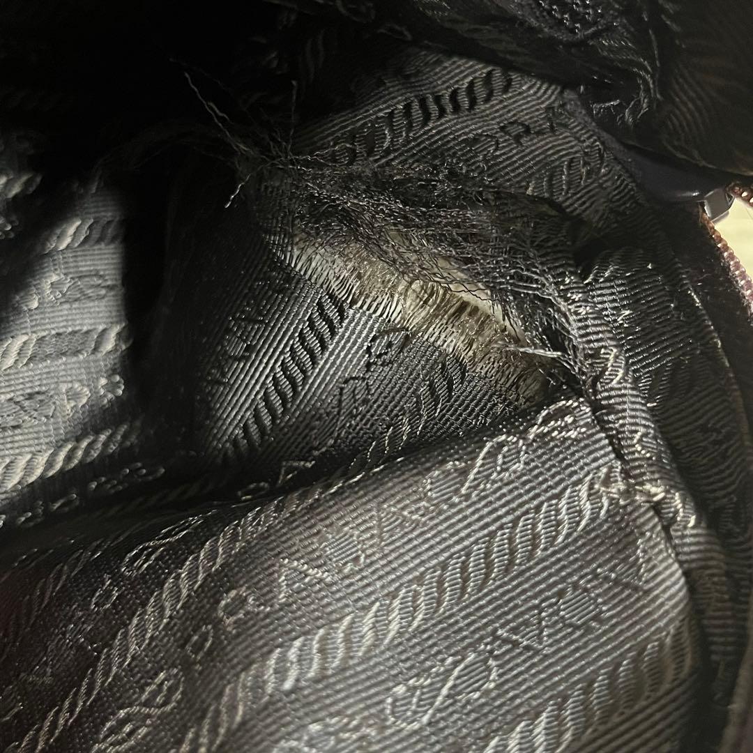 【本物鑑定済】プラダトートバック　テスートスポーツロゴトート　カーキ　B8495