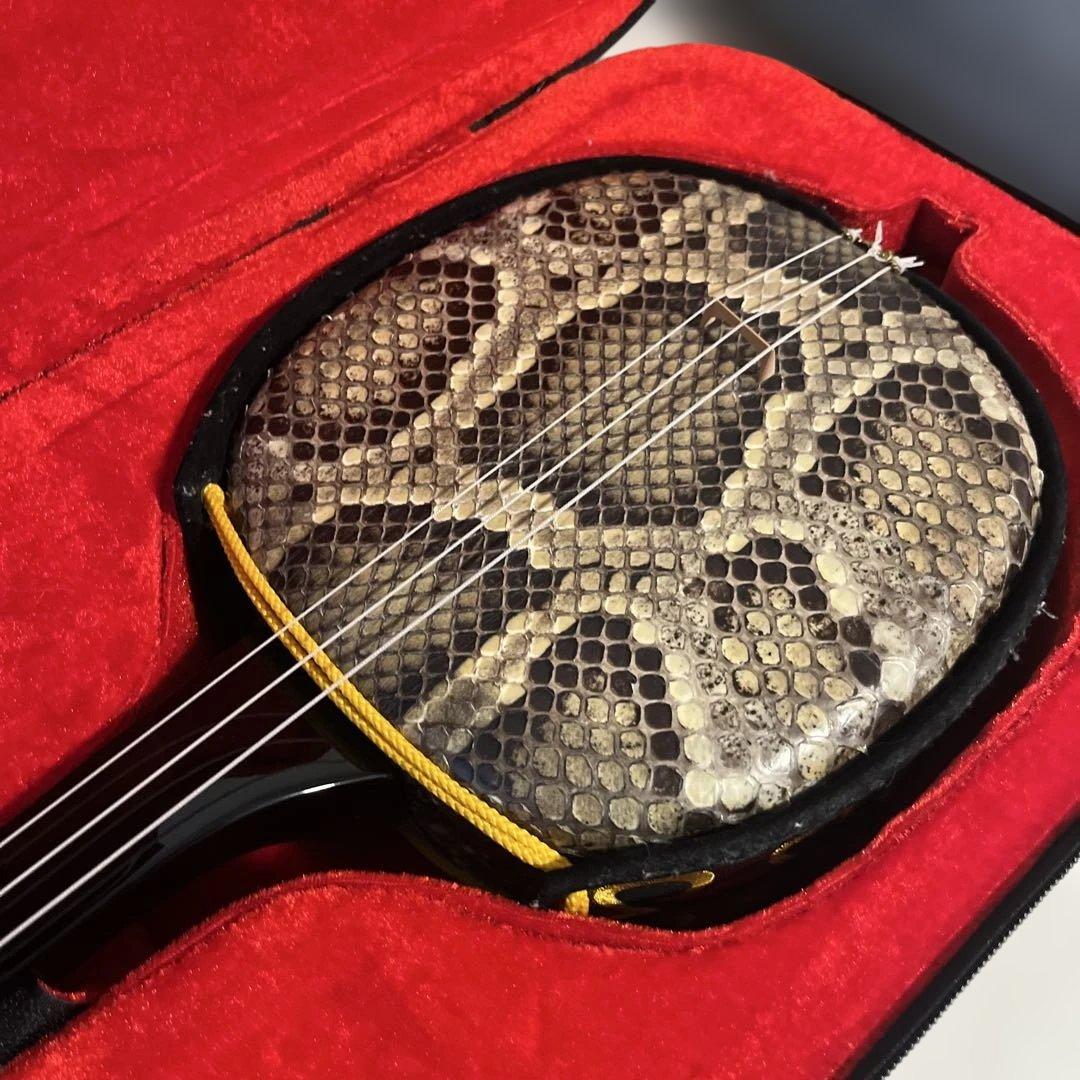 三線　沖縄三線　ほぼ未使用品　本革　セミハードケース