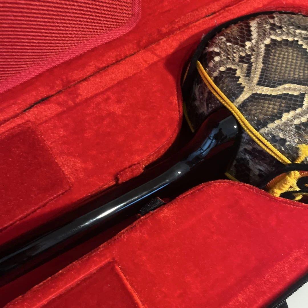 三線　沖縄三線　ほぼ未使用品　本革　セミハードケース