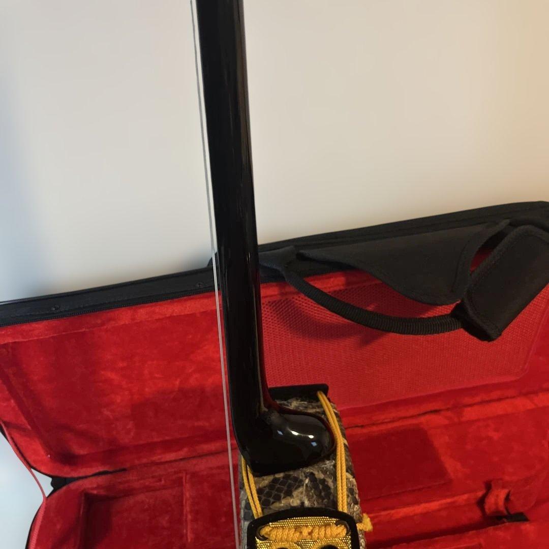 三線　沖縄三線　ほぼ未使用品　本革　セミハードケース