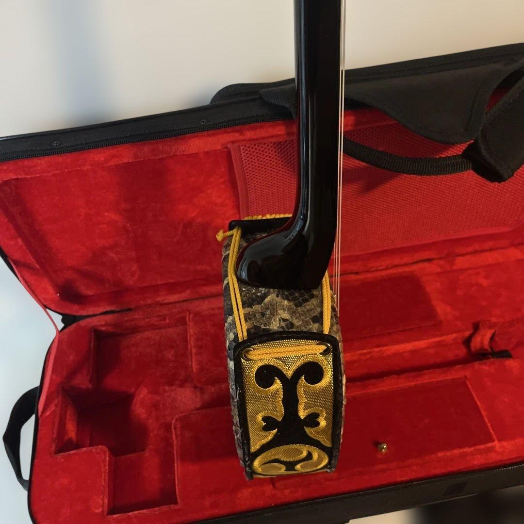 三線　沖縄三線　ほぼ未使用品　本革　セミハードケース