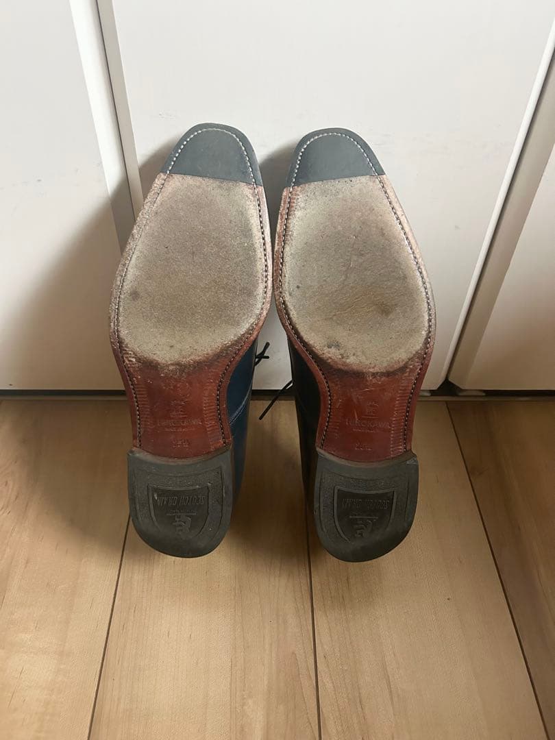 【美品】SCOTCHGRAIN スコッチグレイン ネイビー Uチップ 25.5