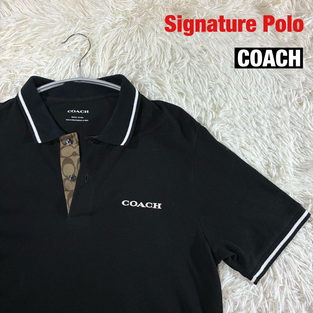 【COACH】シグネチャー ポロシャツ 半袖 sizeM黒