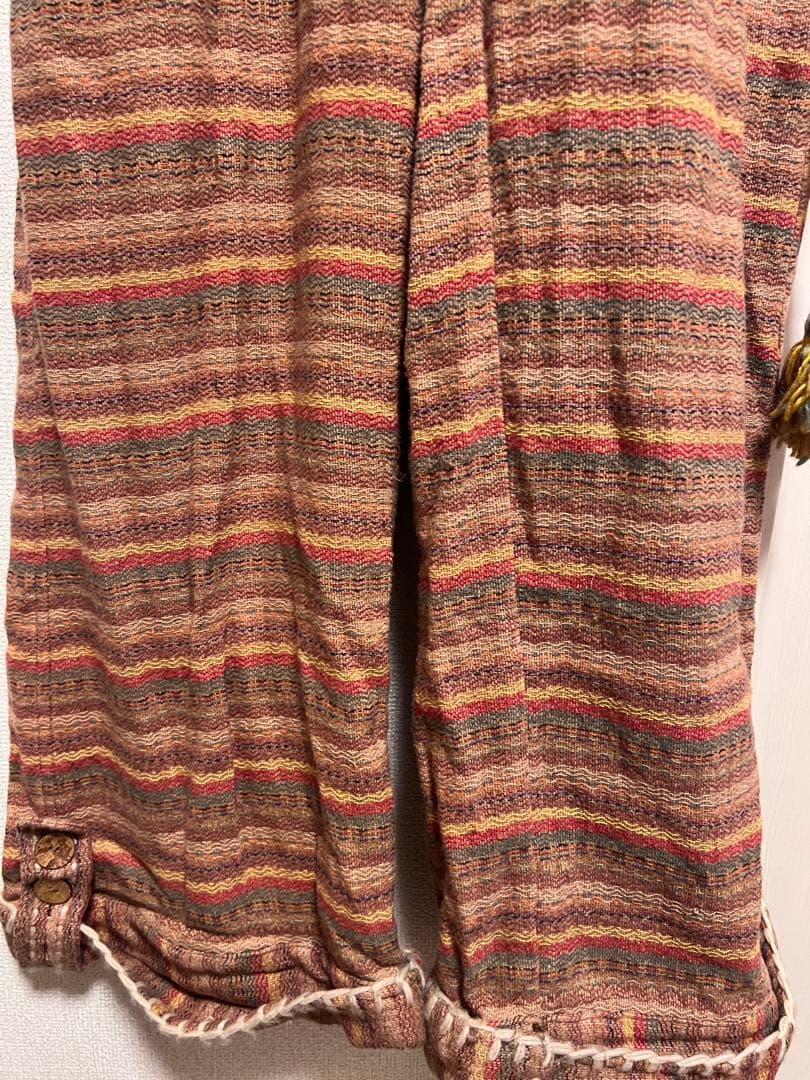 hammock 森ガール ヒッピー エスニック ブラウン刺繍サロペット