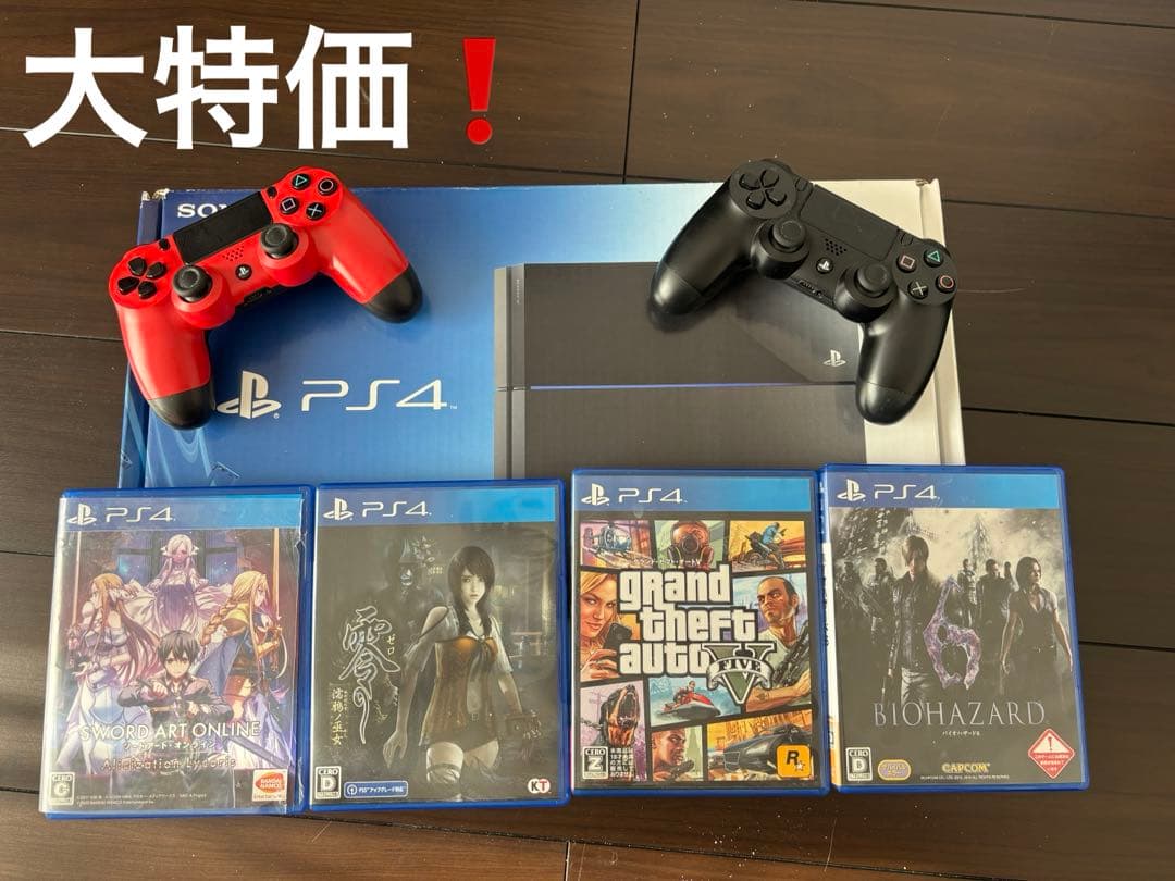 PlayStation4コントローラー二つとソフト4つ付き❗️
