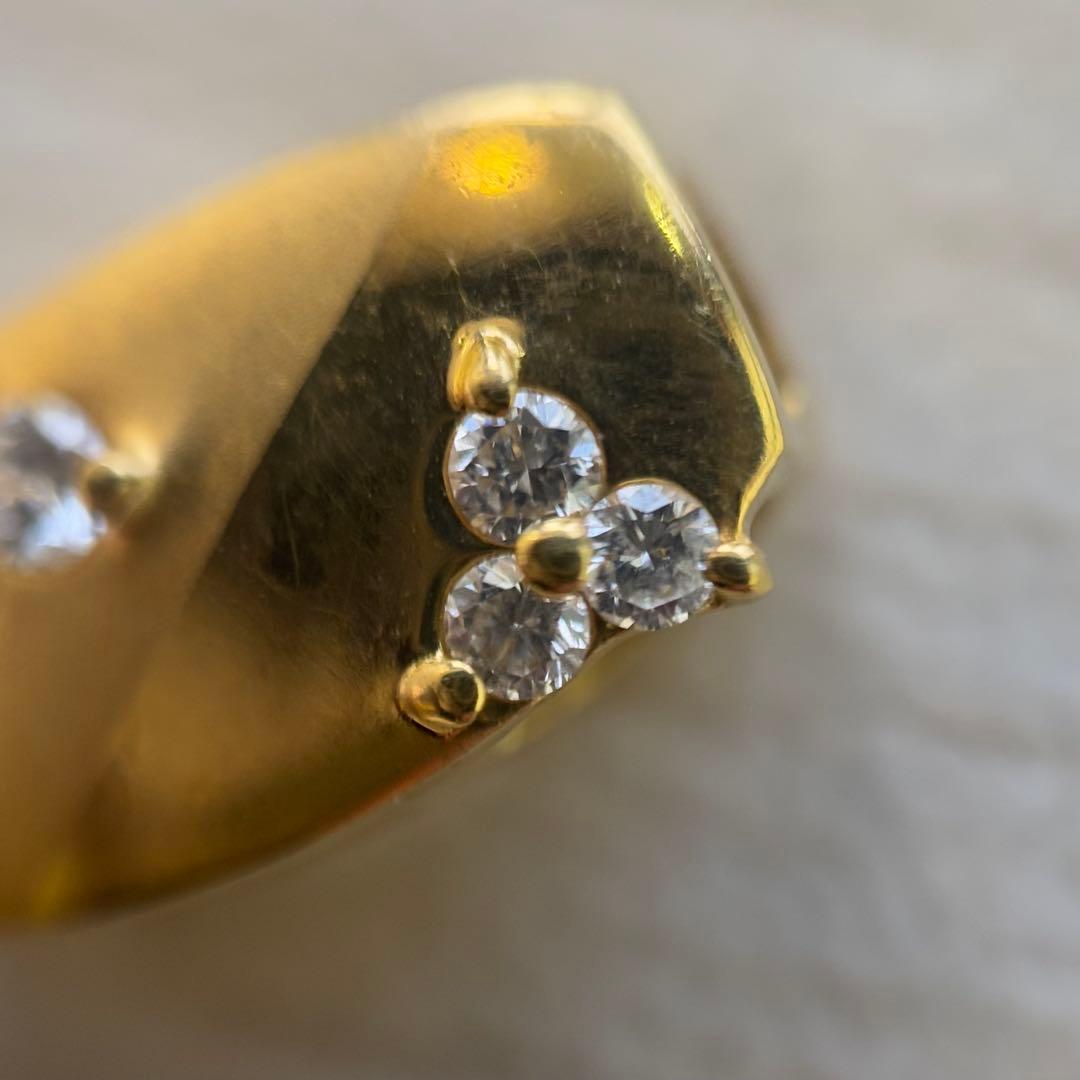 【特級テリ】14mmナチュラルカラー k18ダイヤ付きペンダント