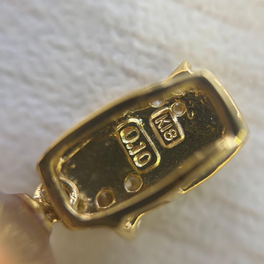 【特級テリ】14mmナチュラルカラー k18ダイヤ付きペンダント