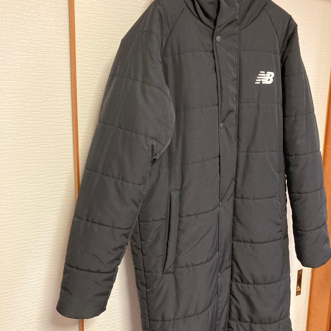 ニューバランス　ブラック ベンチコート　Mサイズ　帽子　ロゴ　防寒着