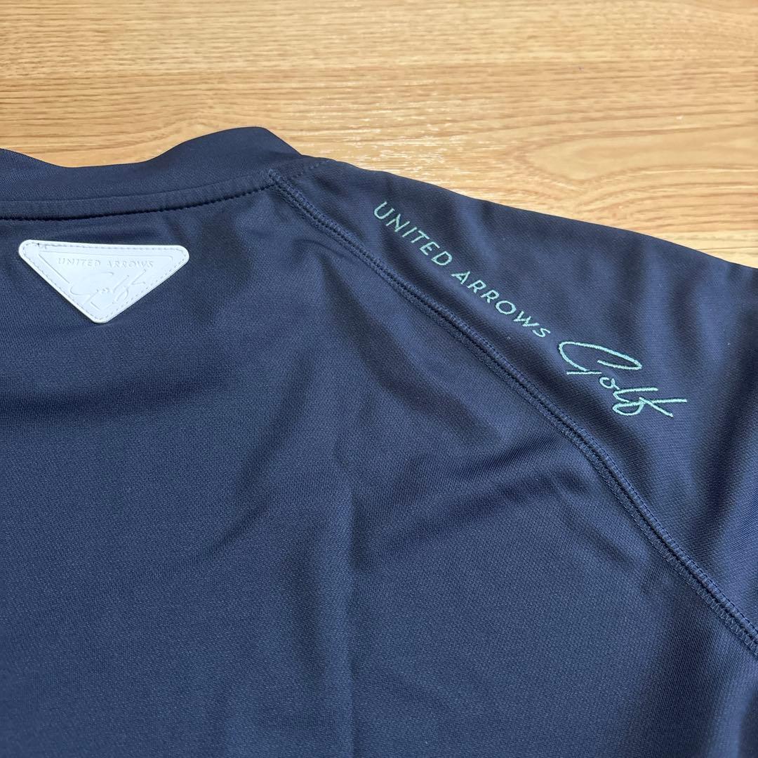 ユナイテッドアローズ　ゴルフ　モックネックメンズシャツ　Sサイズ　ネイビー