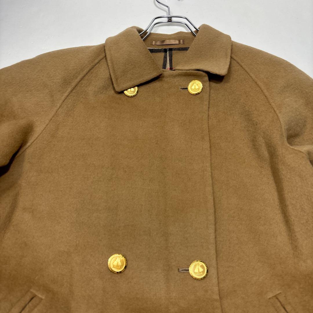 【幻の逸品】バーバリーズ　カシミヤウール　ダブルチェスターコート　金ボタン