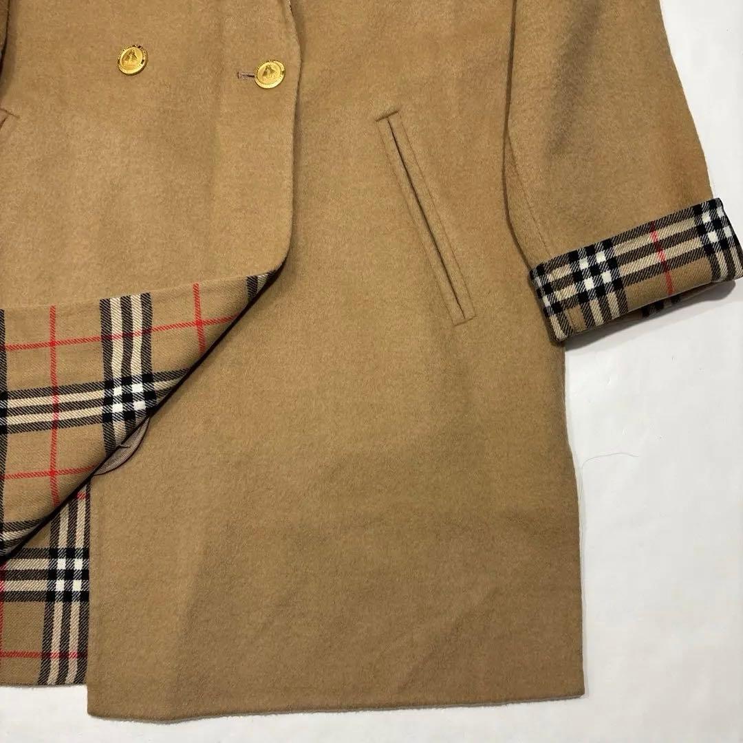 【幻の逸品】バーバリーズ　カシミヤウール　ダブルチェスターコート　金ボタン