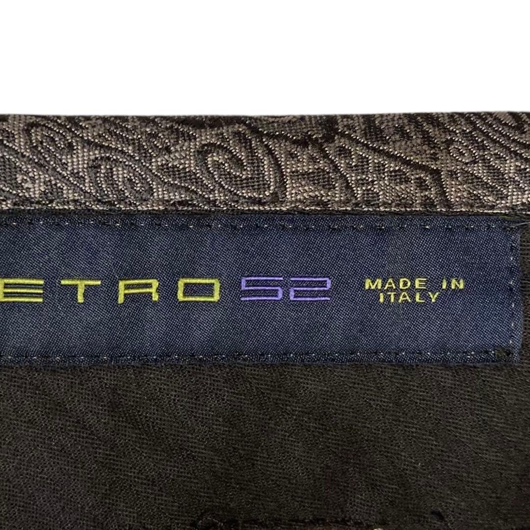 【美品】✨ETRO パイピングスーツ 裏地ペイズリー ボタニカル 52 XL