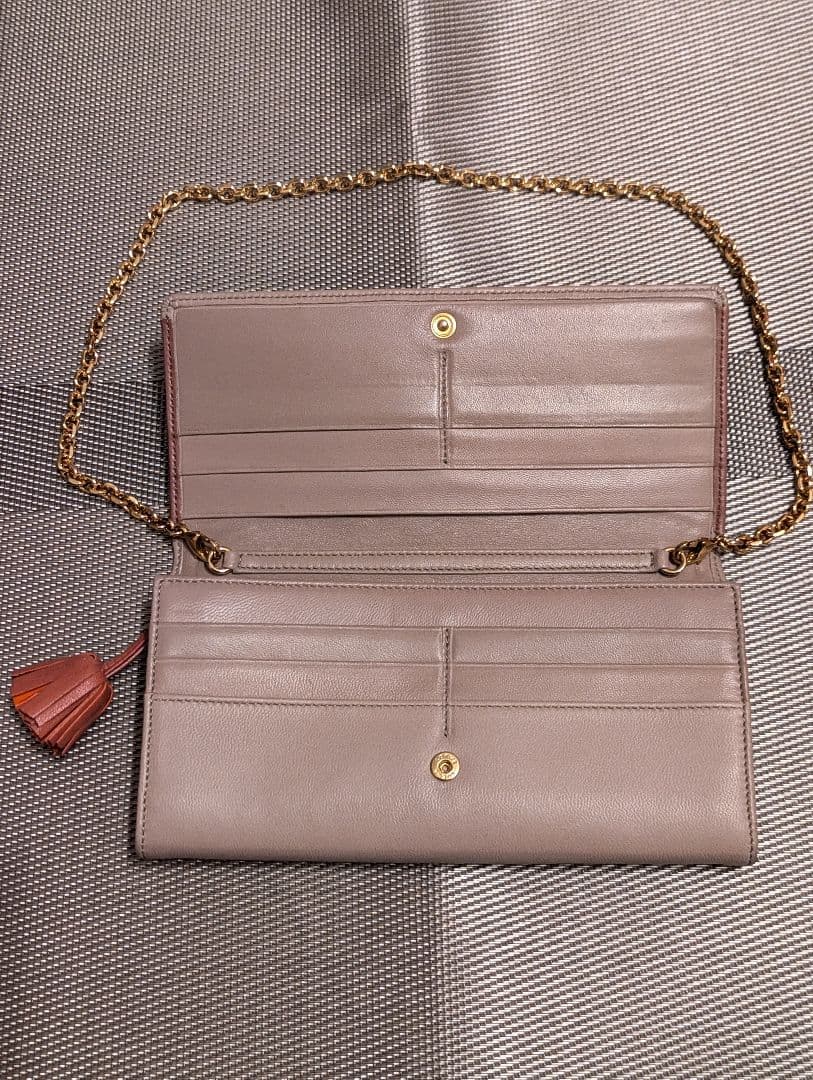 LOEWE ロエベ チェーンウォレット 長財布 ピンクベージュ