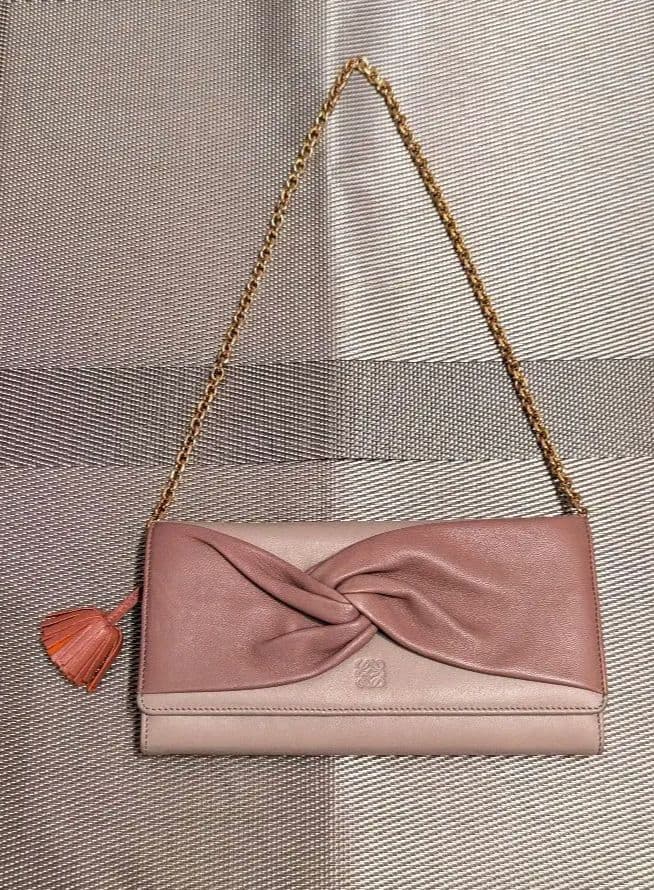 LOEWE ロエベ チェーンウォレット 長財布 ピンクベージュ