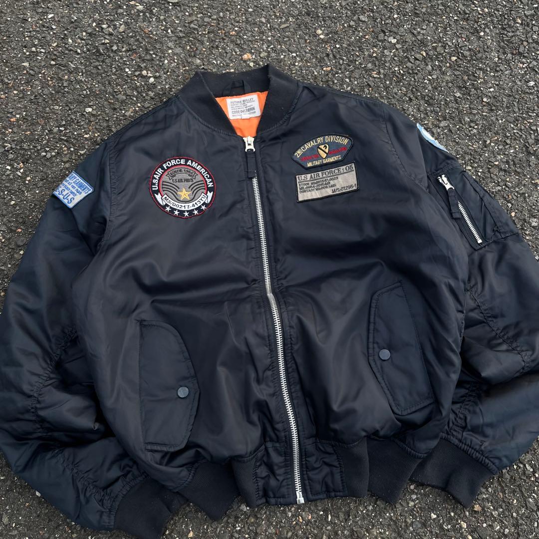 vintage ma-1 00s 90s 短丈　y2k フライト　ワッペン　希少