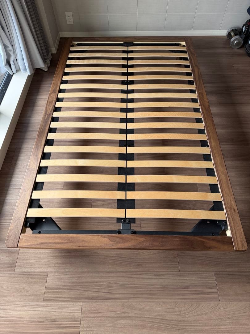 無印良品木製ベッドフレーム セミダブル　ウォールナット