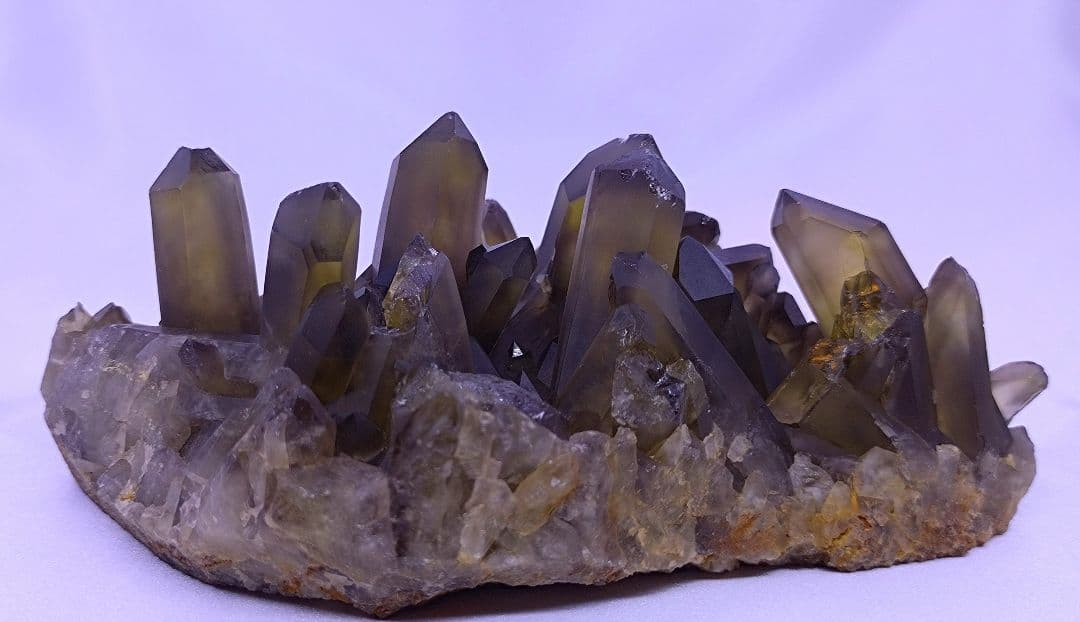 スモーキーシトリン　クラスター　（大）浄化　厄除け　魔除け　金運　ゼウスクォーツ