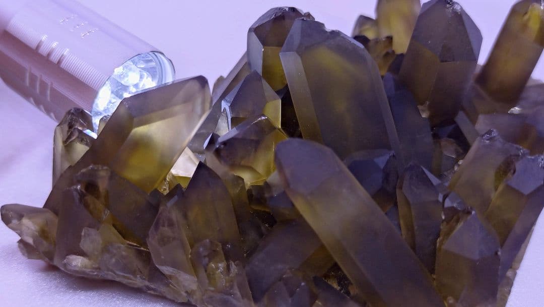 スモーキーシトリン　クラスター　（大）浄化　厄除け　魔除け　金運　ゼウスクォーツ