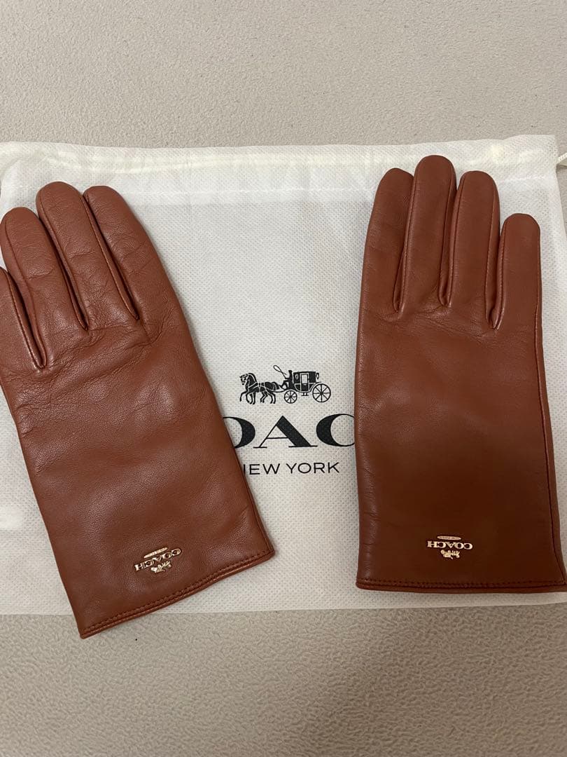 COACH コーチ ブラウン レザー 手袋 クラシック【未使用】