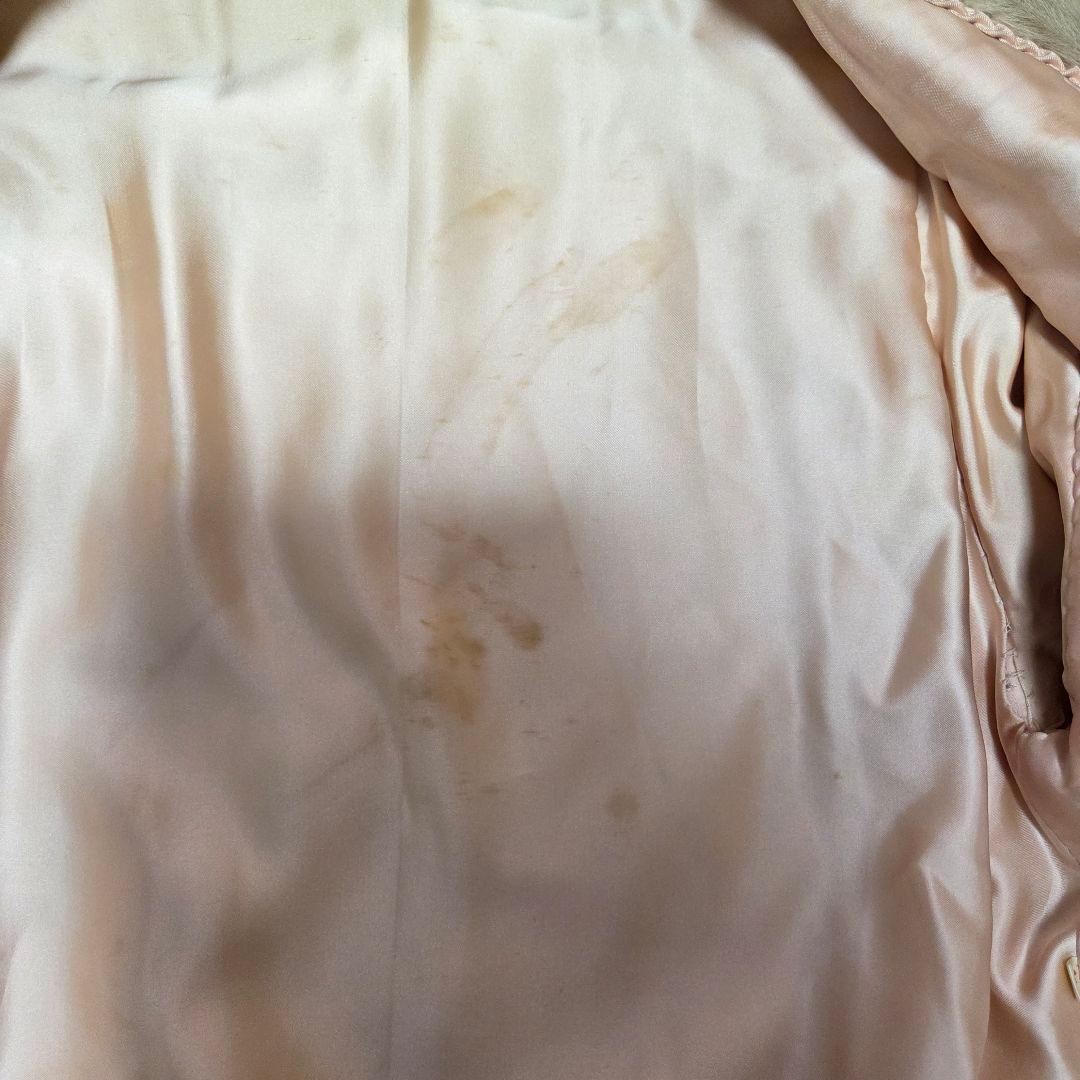 SAGAMINK デザインコート ホワイトパール 袖丈絞り 銀サガ ミンク