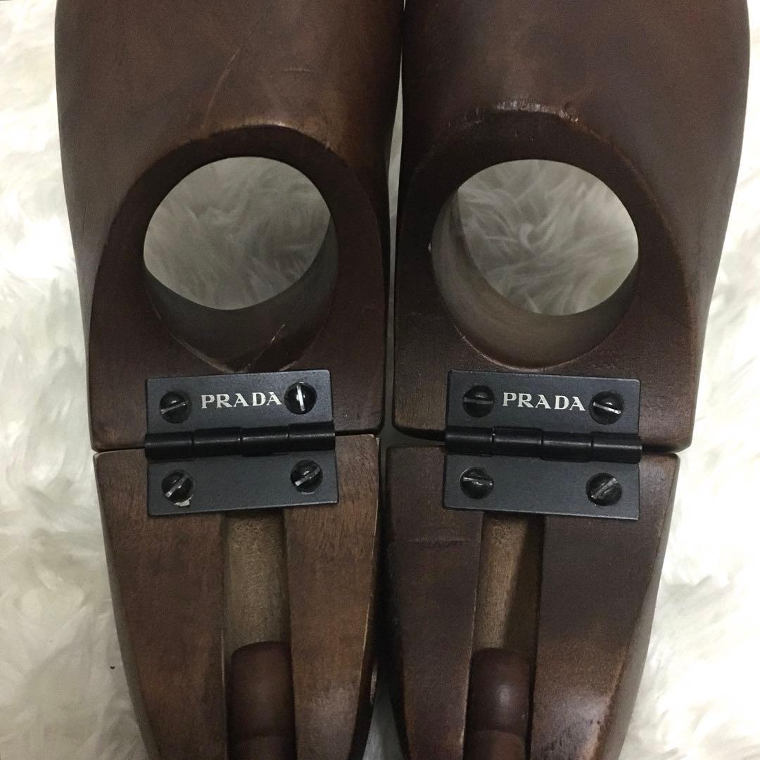 コ*イ様 美品　PRADA プラダ 本革　ダブルモンクストラップ シューズキーパ