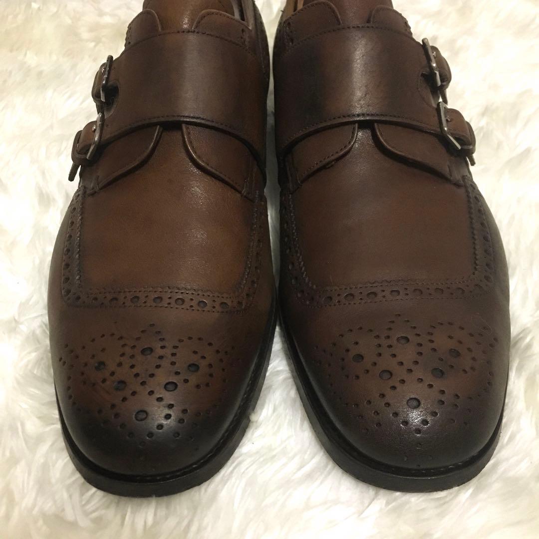 コ*イ様 美品　PRADA プラダ 本革　ダブルモンクストラップ シューズキーパ