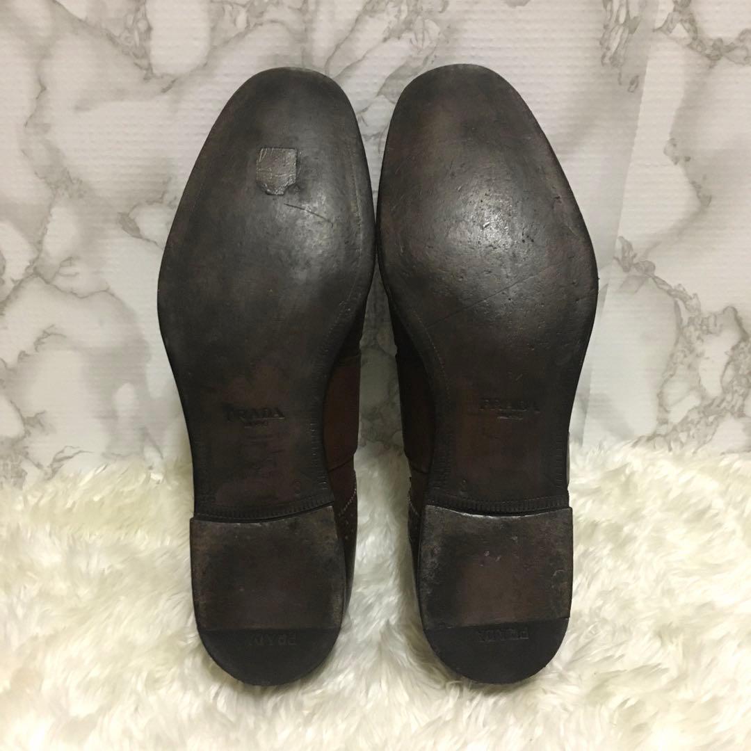 コ*イ様 美品　PRADA プラダ 本革　ダブルモンクストラップ シューズキーパ