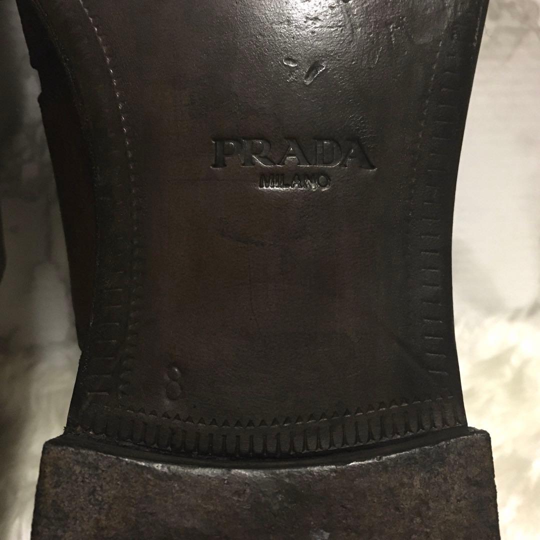 コ*イ様 美品　PRADA プラダ 本革　ダブルモンクストラップ シューズキーパ