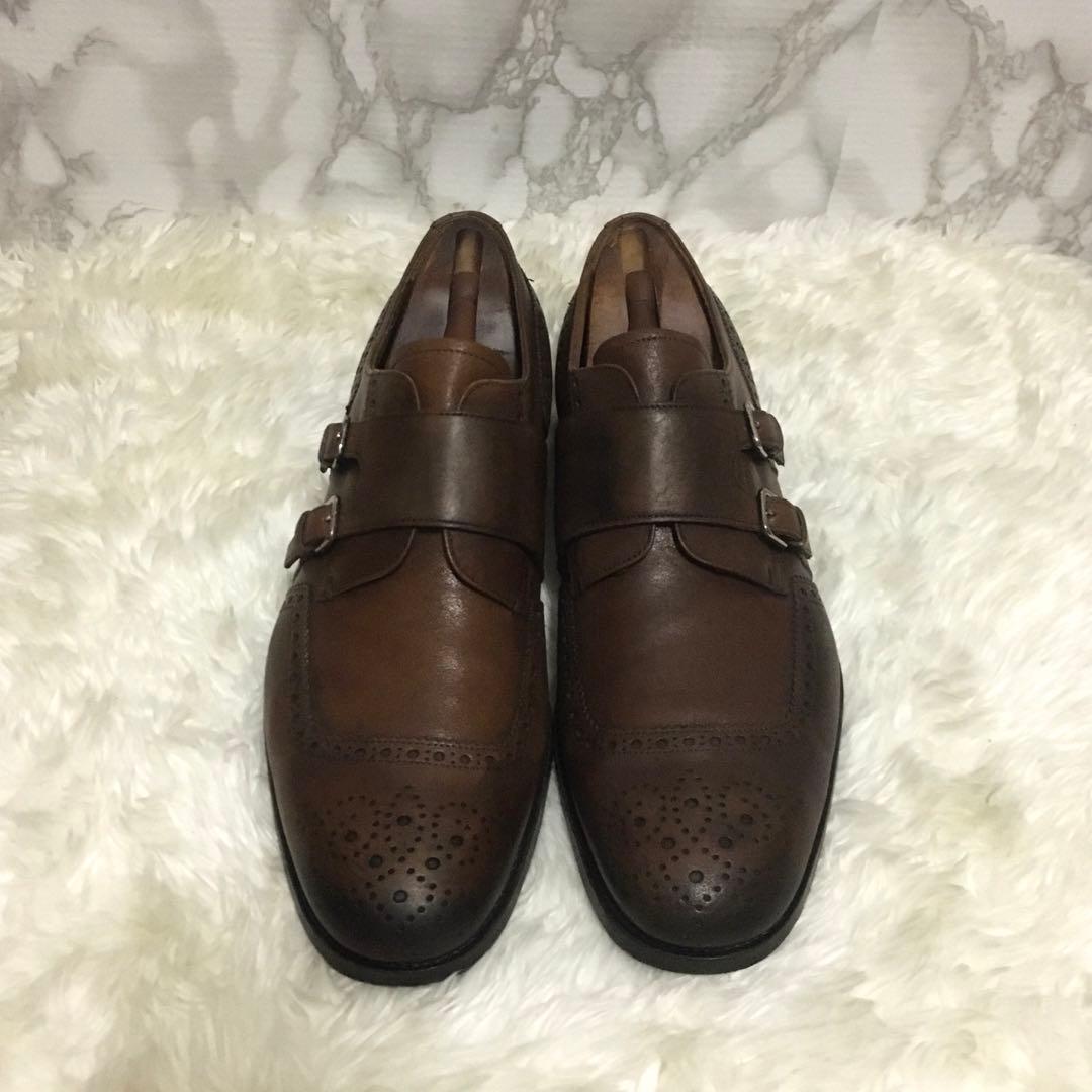 コ*イ様 美品　PRADA プラダ 本革　ダブルモンクストラップ シューズキーパ