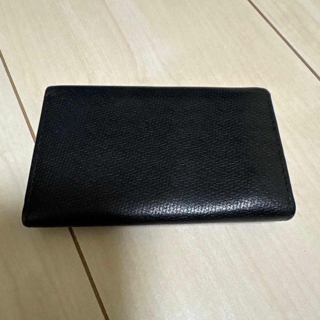 CHANEL ブラック レザー キーケース ココボタン キーケース