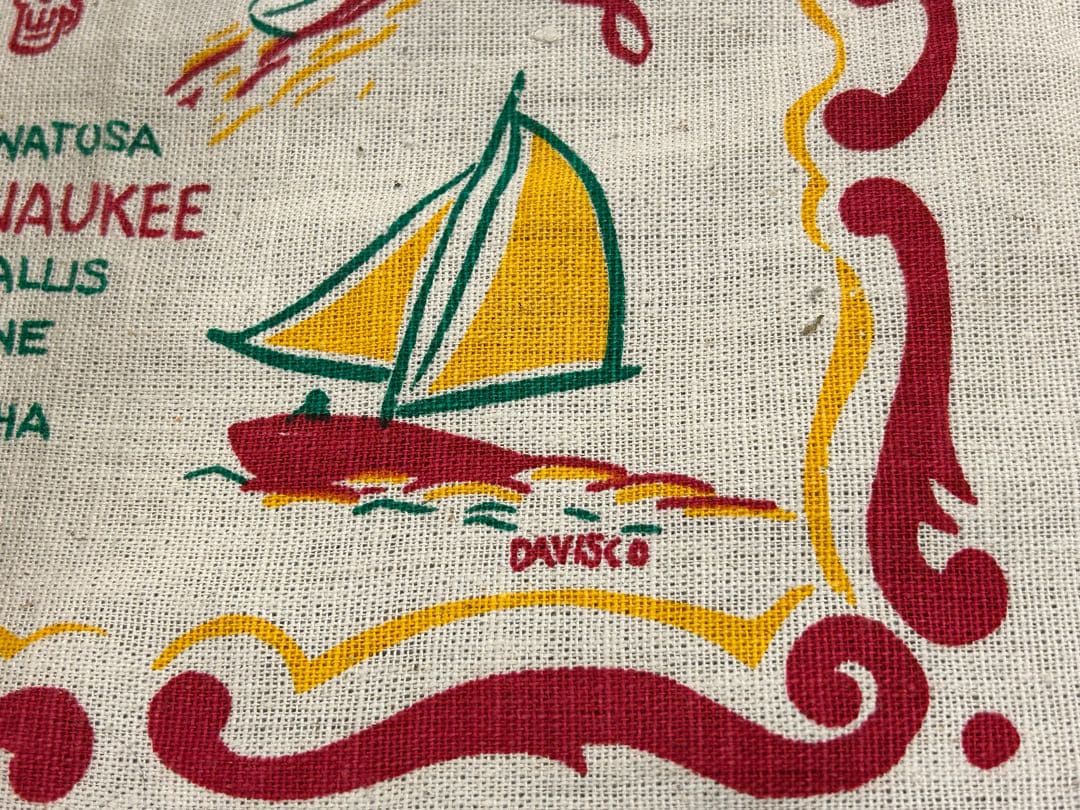 デッドストック 40s ビンテージ アンティーク スーベニア リネン エプロン