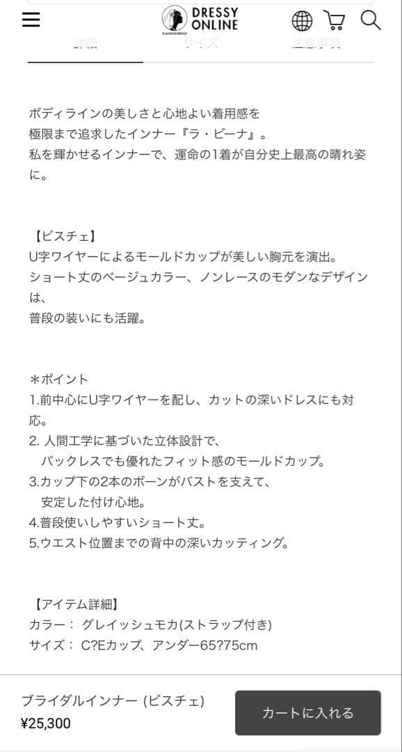 【Uさん専用】ラビーナ　ラヴィーナ　E70 ブライダルインナー