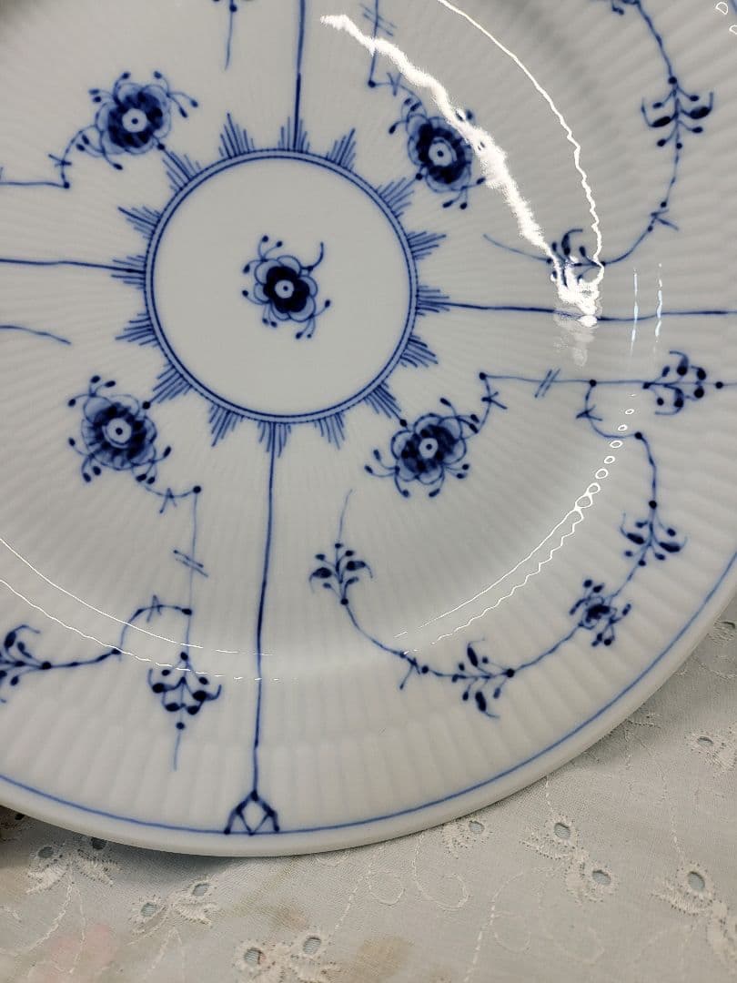 未使用近✨ロイヤルコペンハーゲン✨ブルーフルーテッド プレイン プレート大皿①