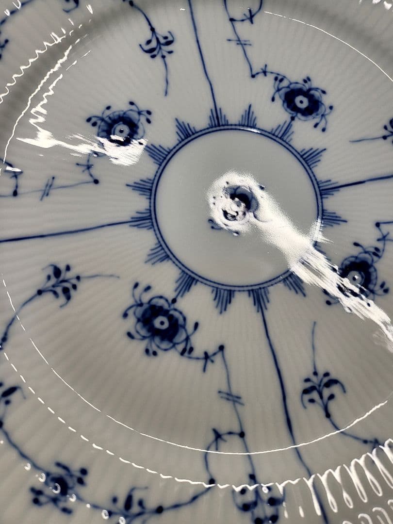 未使用近✨ロイヤルコペンハーゲン✨ブルーフルーテッド プレイン プレート大皿①