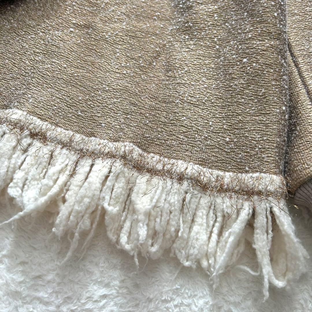 【美品】DRIES VAN NOTENフリンジ ウール プルオーバー 金