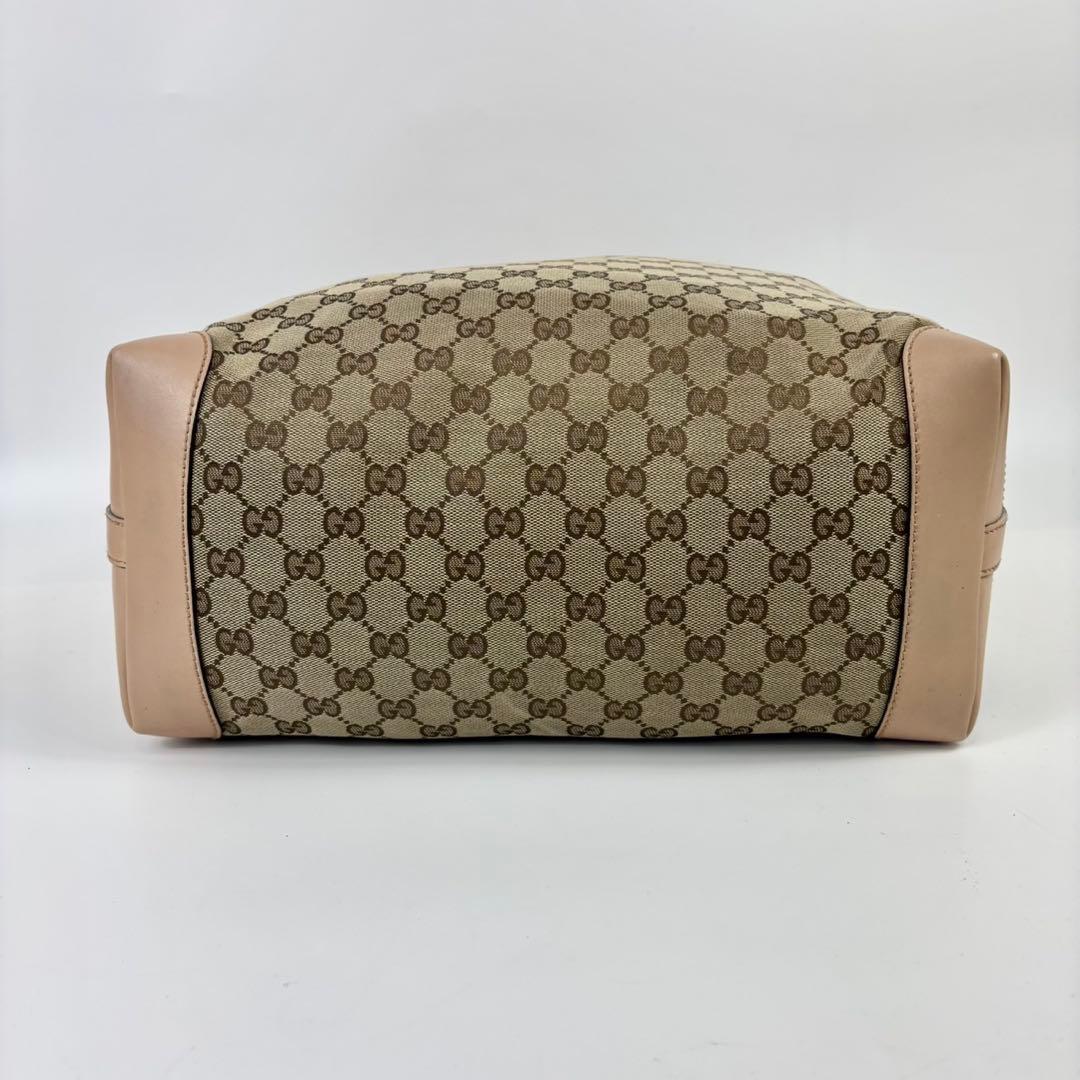 グッチ トートバッグ レザー×キャンバス A4可 肩掛け GG柄 ポーチ付