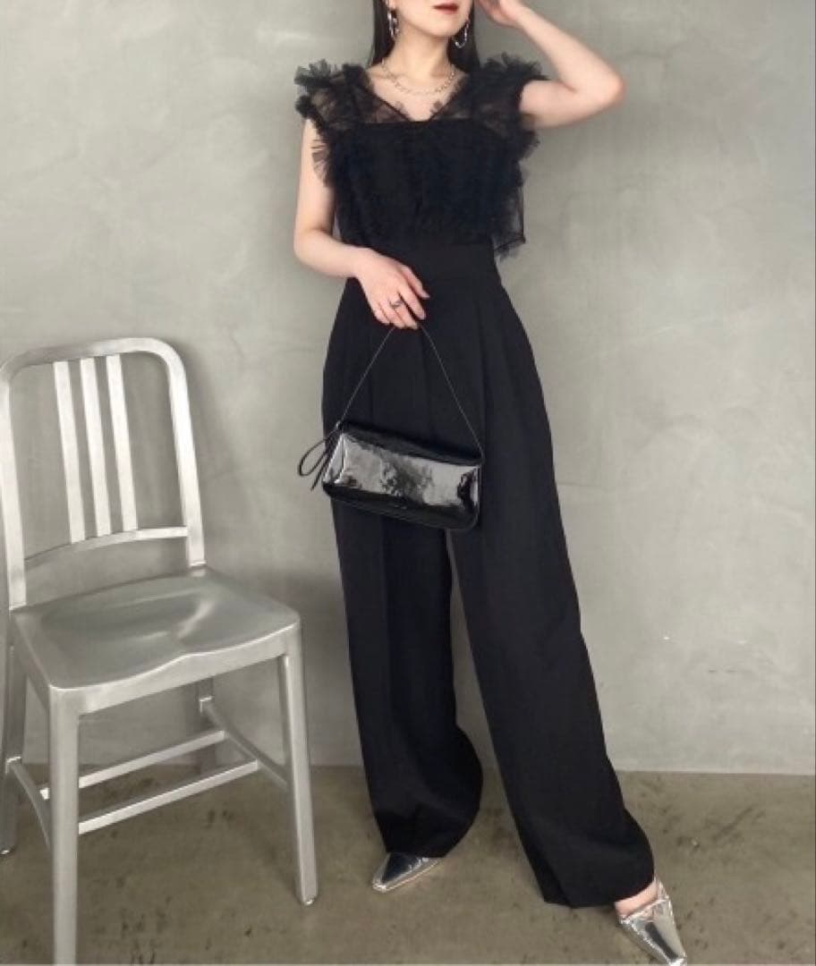 【美品】チュールブラウスセットベアコンビネゾン ブラック 1 フレイアイディー