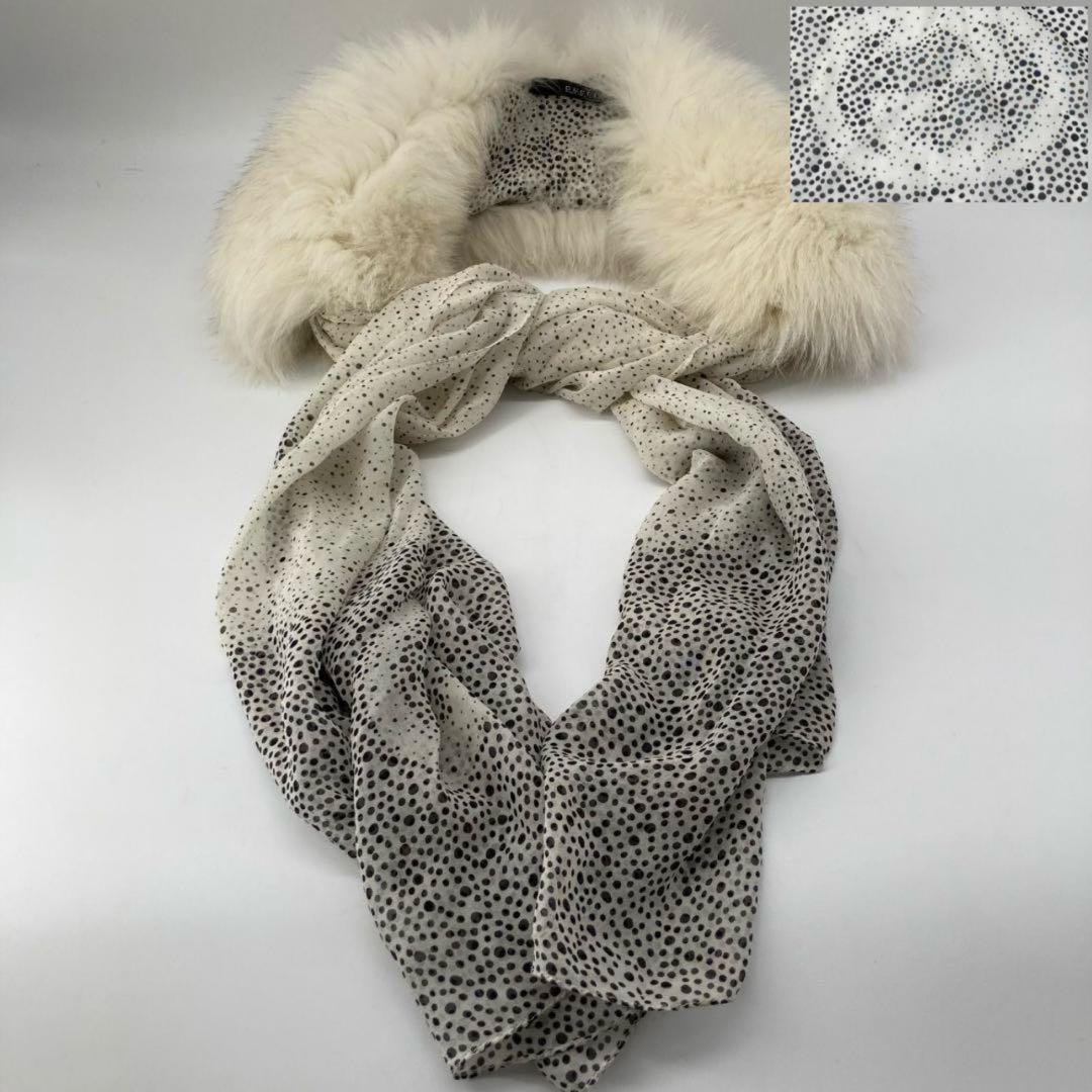 13665 GUCCI GG柄 フォックスファー ストール マフラー　スカーフ