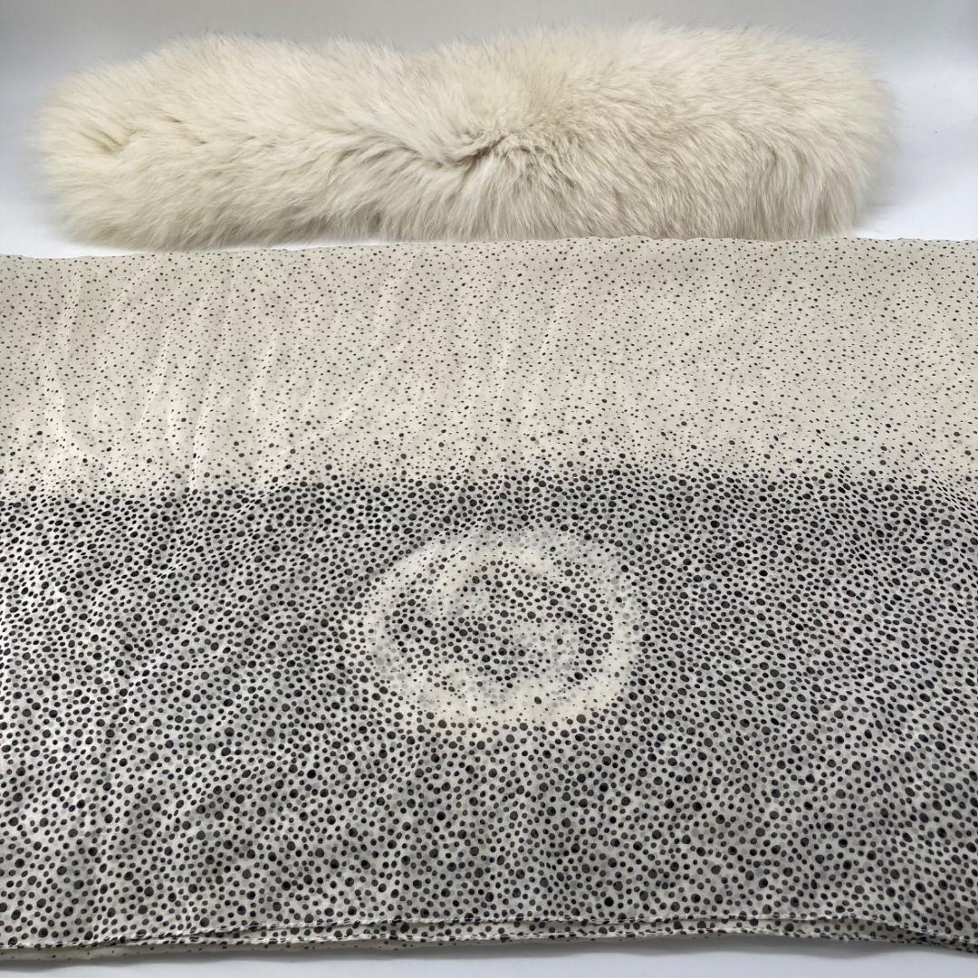 13665 GUCCI GG柄 フォックスファー ストール マフラー　スカーフ