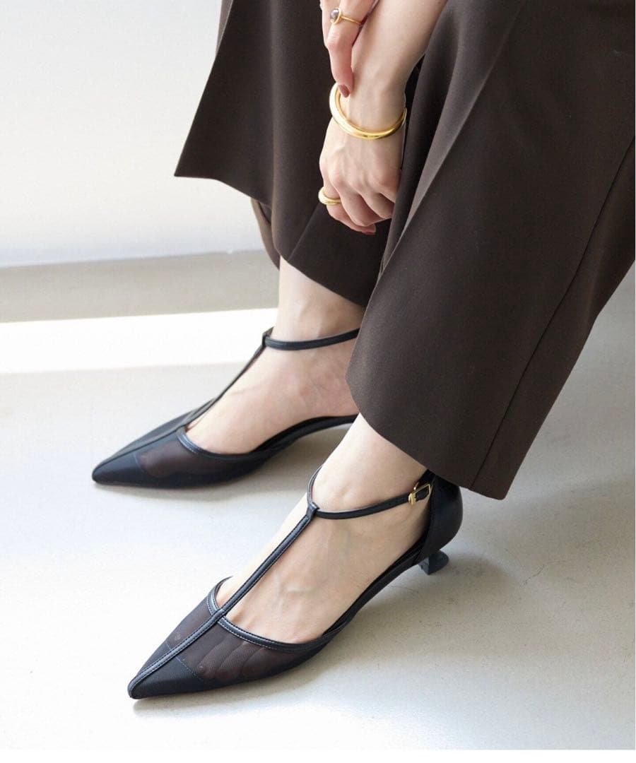 【EC完売品】LE TALON 3.5cmTストラップシアーパンプス