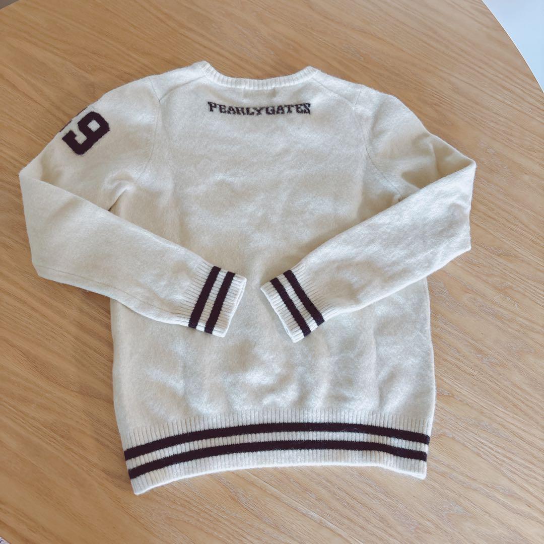 パーリーゲイツ レディース 羊毛 カシミヤ セーター ホワイト 白 長袖 0