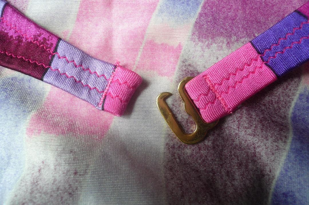 珍しい！アシックス製 超ハイレグレオタード水着 RQ＆紫柄ホルターネック水着