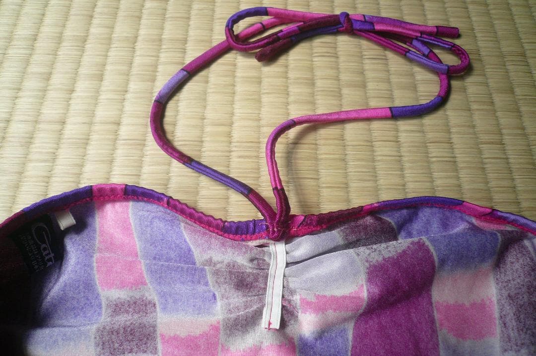 珍しい！アシックス製 超ハイレグレオタード水着 RQ＆紫柄ホルターネック水着