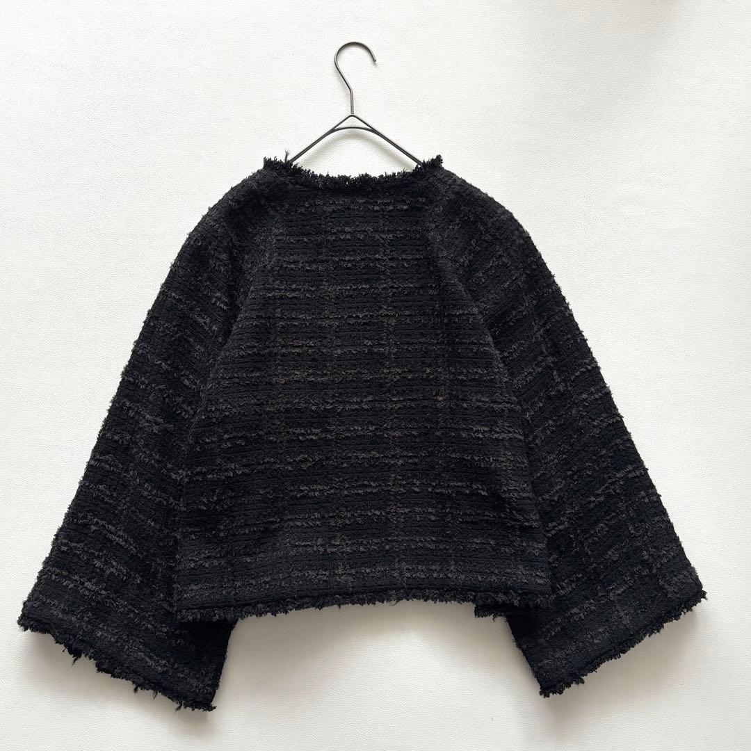 02343-2 TOCCA UNSNARL ツイードジャケット　ノーカラー　4