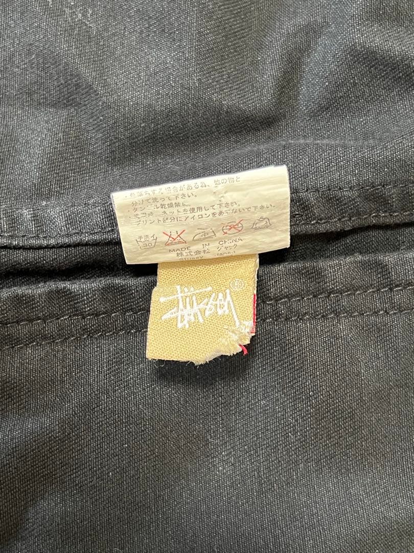 Stussy ブラック カバーオール フード付き