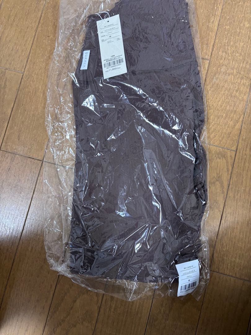 新品未使用　【SUKALA】リブトレンカレギンス　ブラウンM