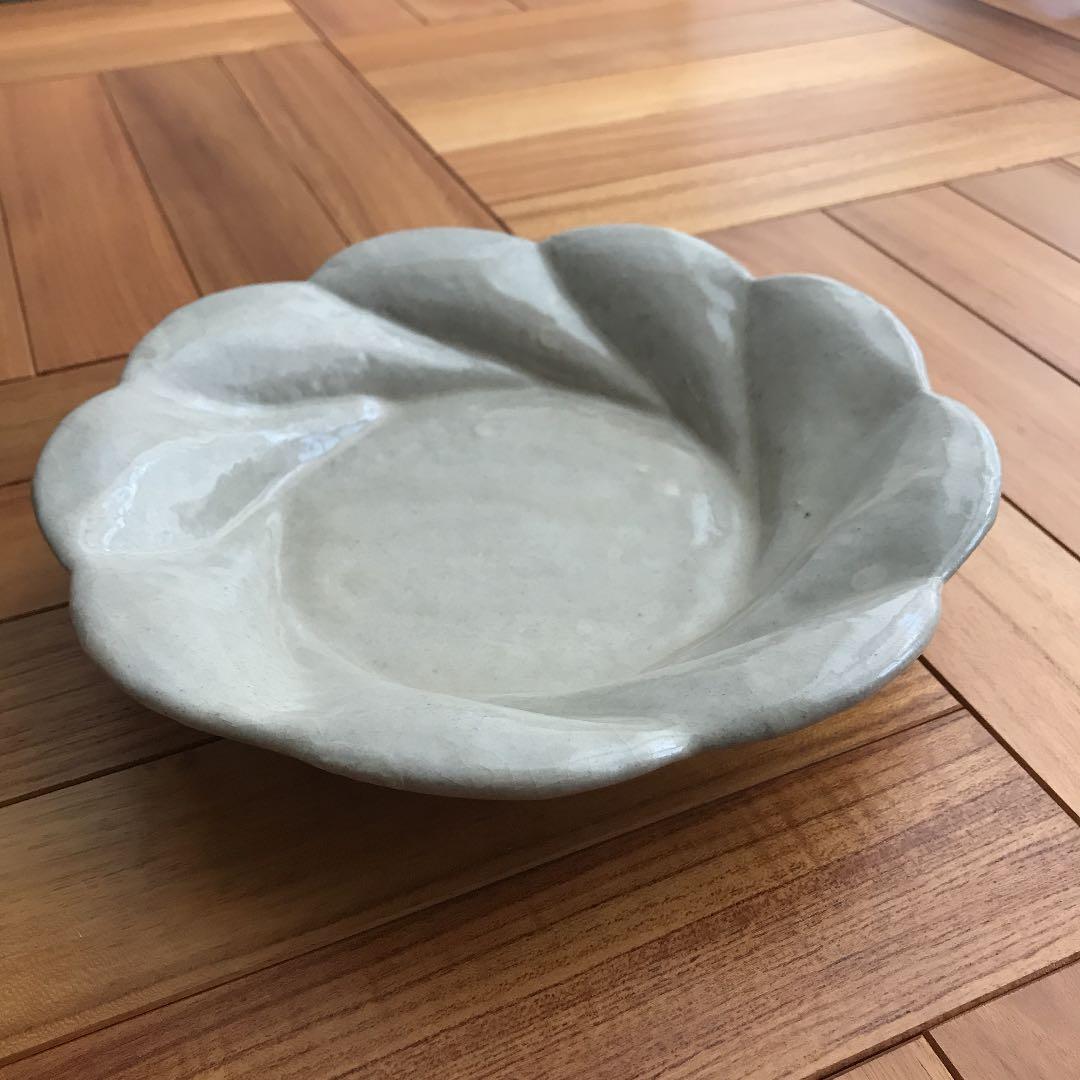 【ももねね】 安部太一 白釉深皿とキャンドルスタンド