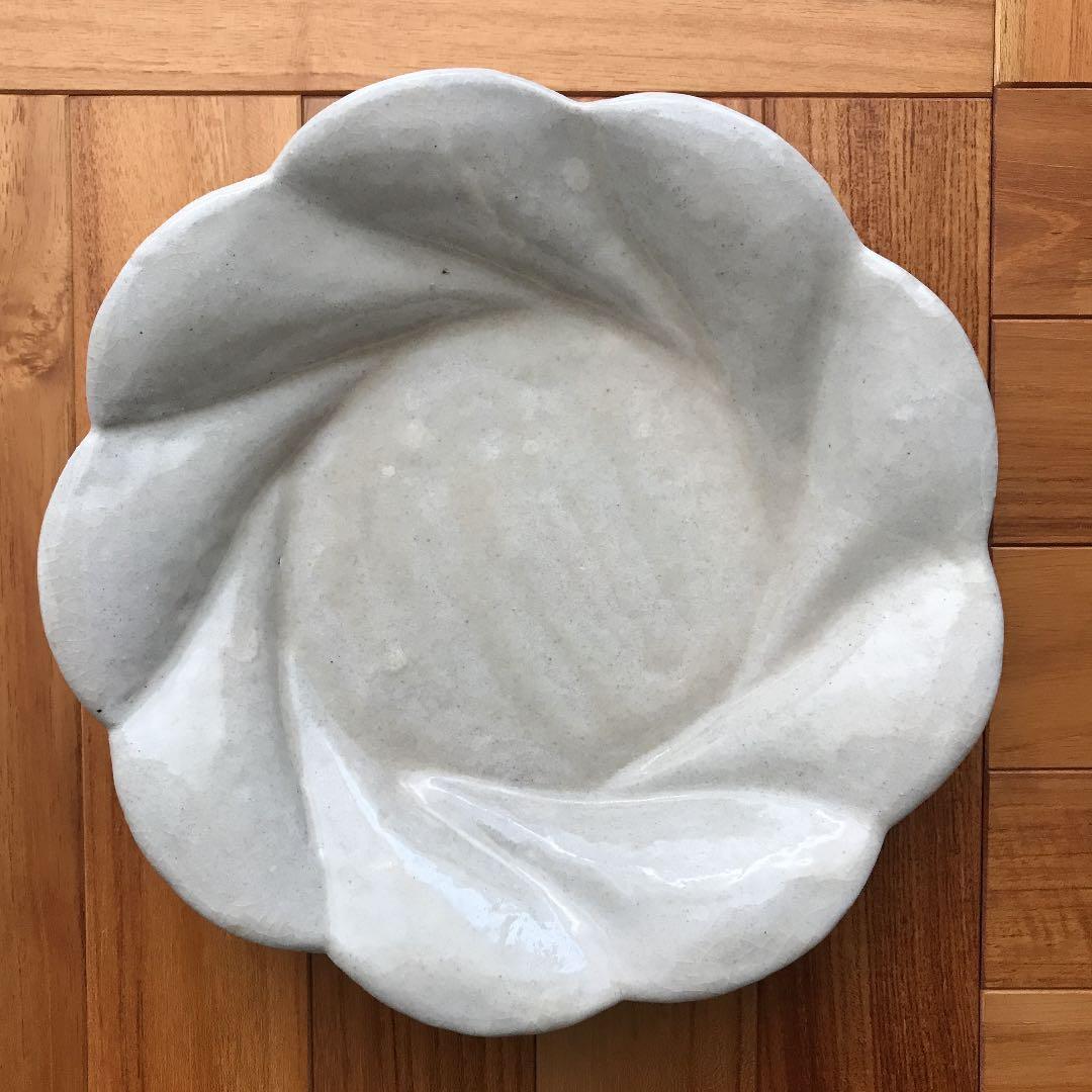 【ももねね】 安部太一 白釉深皿とキャンドルスタンド