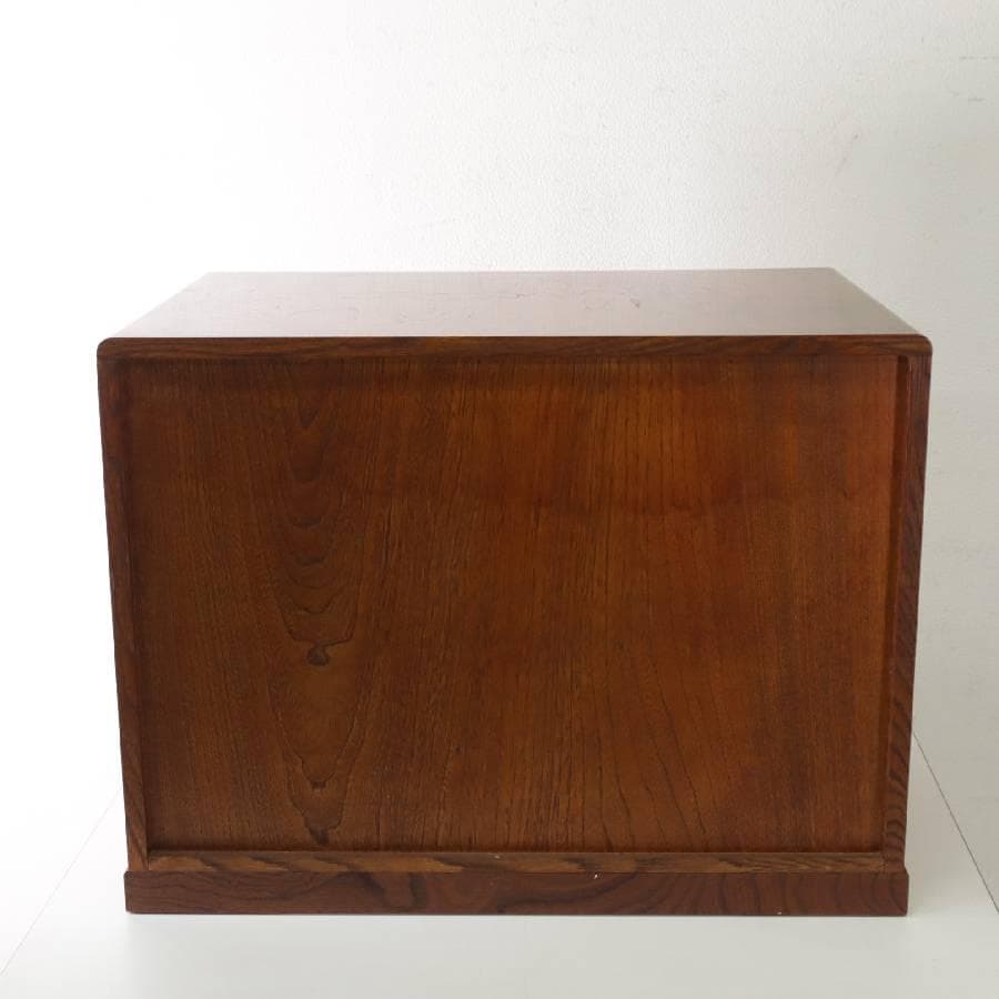 値下逸品 匠シール 欅 縮み杢 内桐 民芸・時代家具調 小抽斗 小箪笥幅61cm