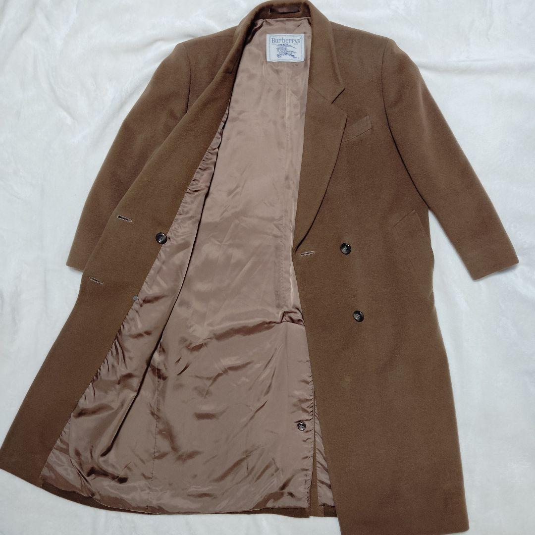 【売約済】バーバリー　チェスターコート　カシミアウール　ダブル　マキシ丈　М相当